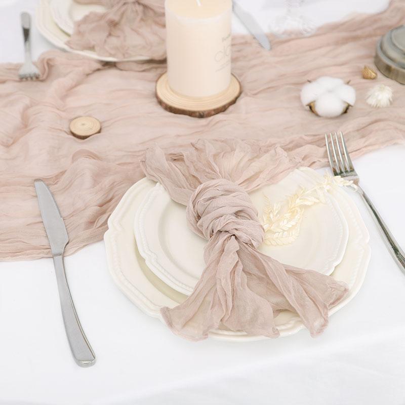 6pcs Napkins Wrinkled Dinner Napkins Soft Cotton Table Napkins Decorative Cloth Napkins for Weddings Parties Family Everyday Use