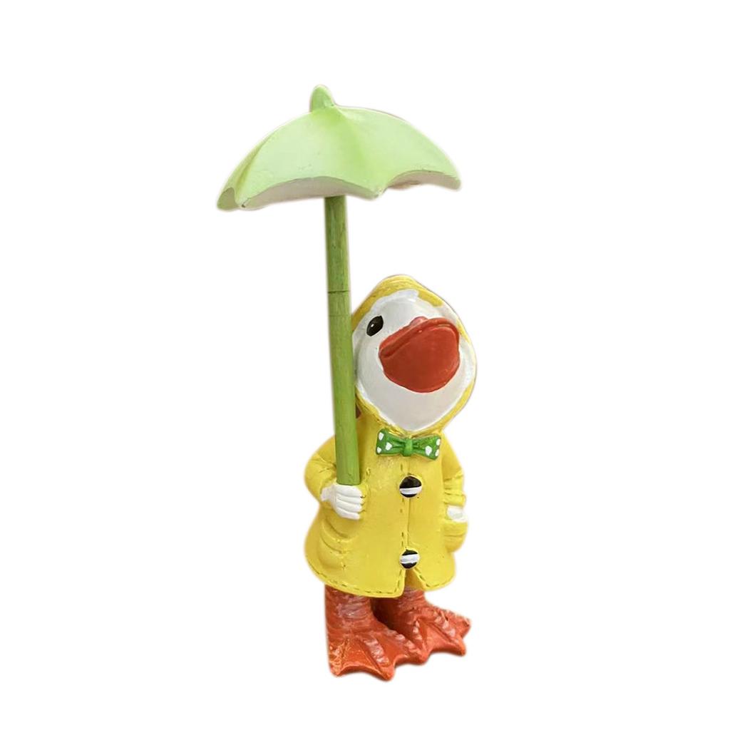 Garden Decoration, A Pair Of Ducks, 12 Cm High, With Detachable Umbrella 5ML