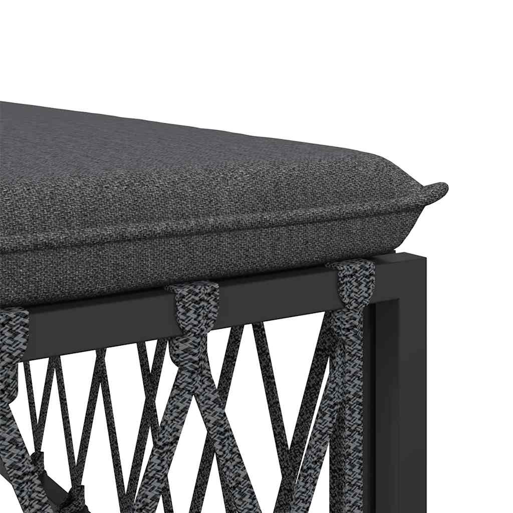 Vidaxl Garden Sofa Middle Module with Cushions, Anthracite, Fabric