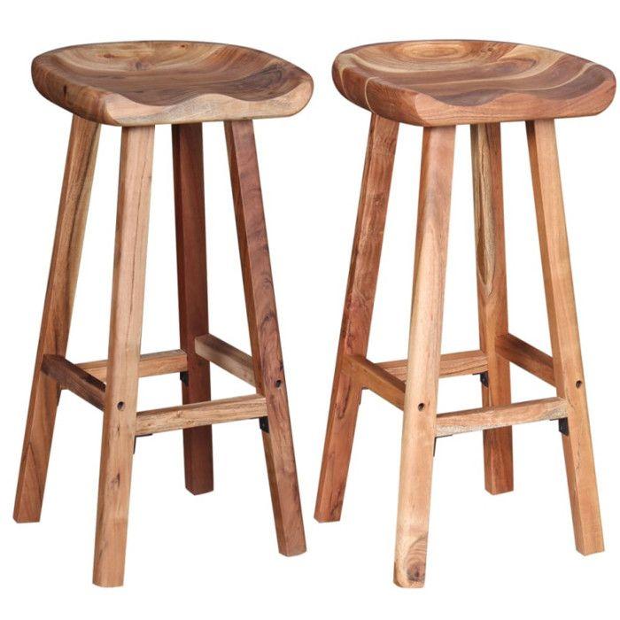 VidaXL Lot de 2 Tabourets de Bar, Chaise de Pub, Siège de Bistrot, Meuble de Salle à Manger Cuisine Salon Maison Intérieur, 244247