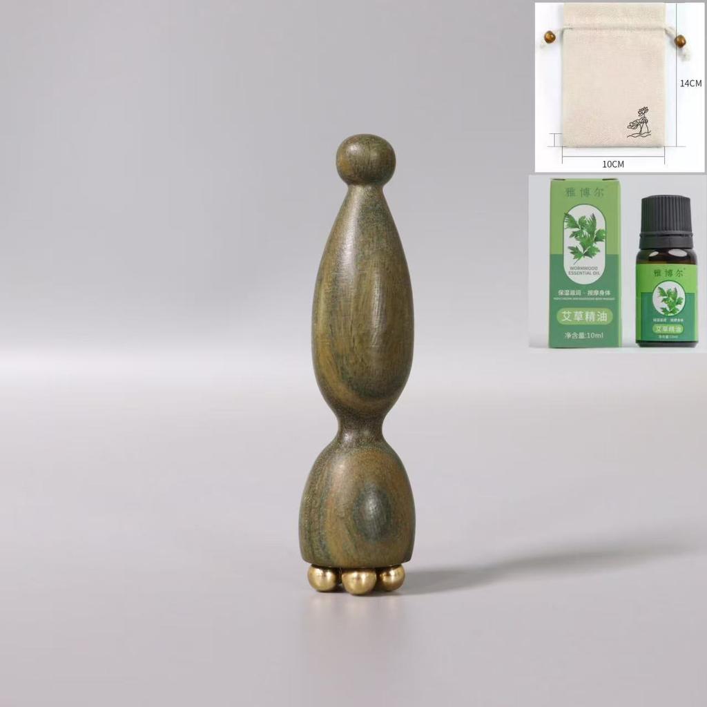 Green Sandalwood Horns Lotus Pod Massager, Eye Points, Suzaku Three-pecking Massage, Dredging Meridians, Purple Light Sandalwood Pinch Stick