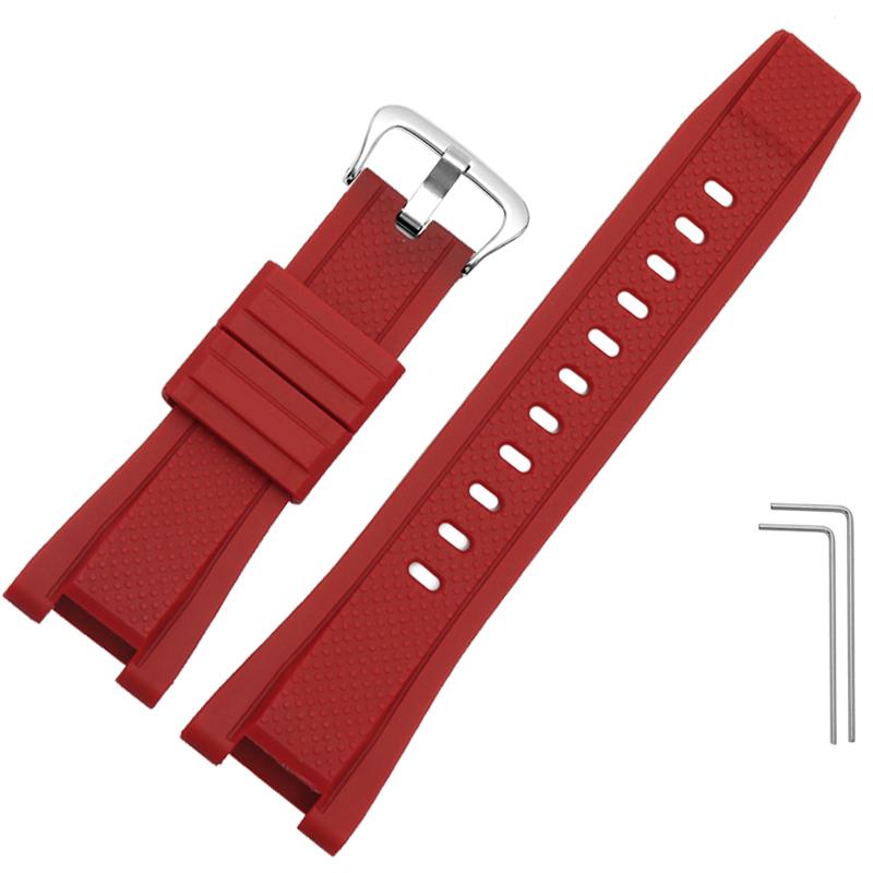 26*14mm Soft Rubber Watchband Replacement for Casio G SHOCK GST-B100/S300/410/210/W110/W100/S110/S100 Silicone Band Men Strap