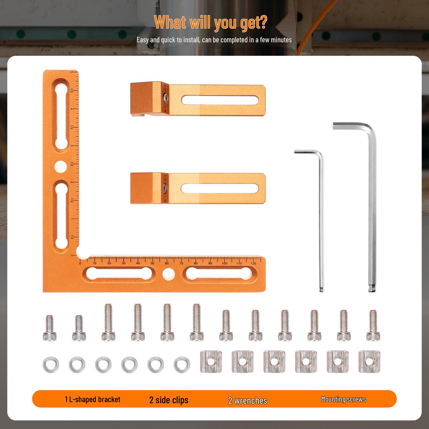 

Aluminum Alloy 90° Right Angle Clamp for CNC Woodworking & Engraving