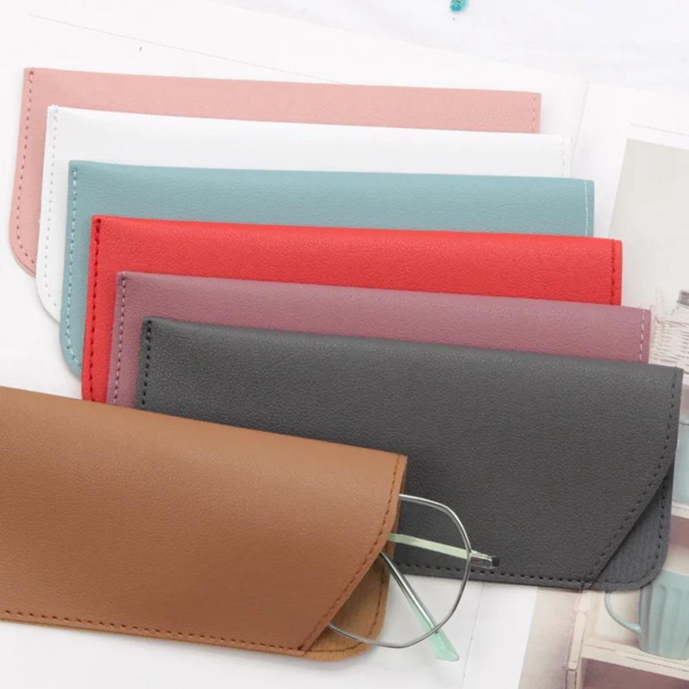 Portable Soft Glasses Bag Simple PU Leather Sun Glasses Pouch Eyewear Accessories Eyeglasses Case Holder