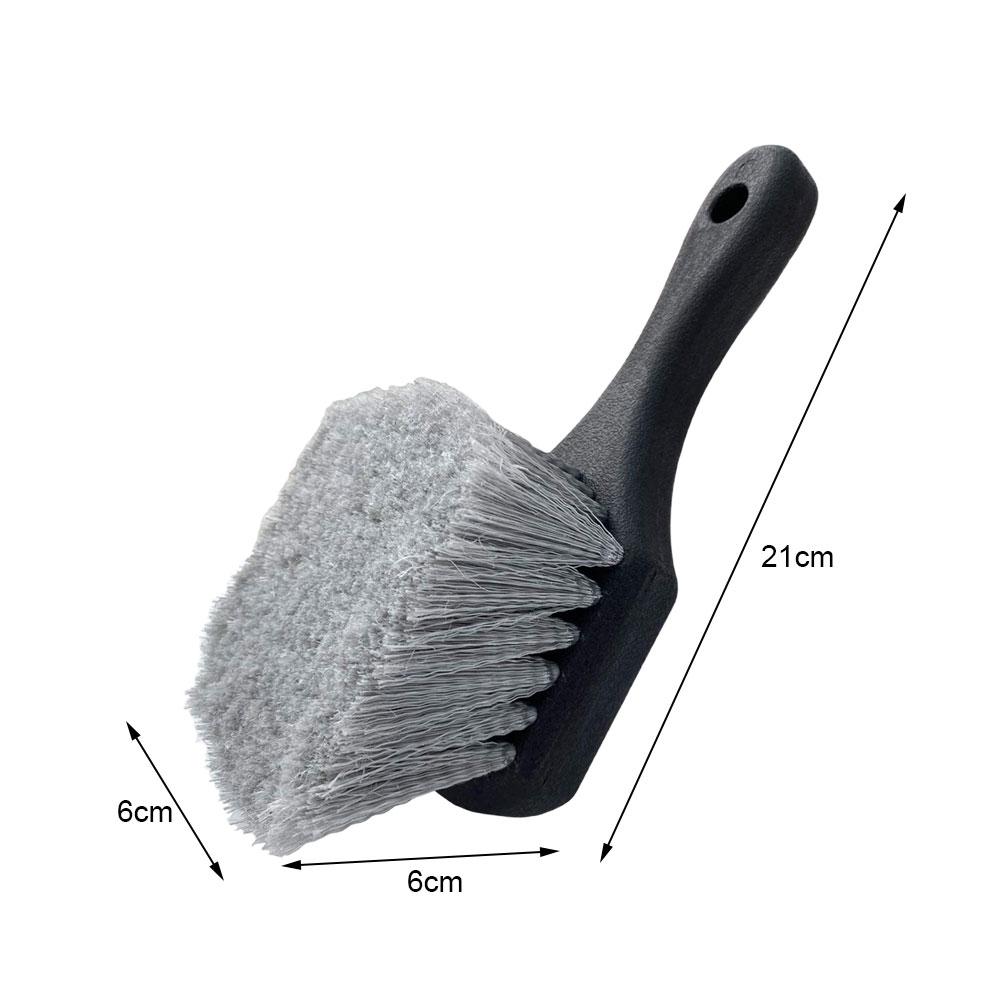 Wheel & Tire Brush for Car Rim, Short Handle Steel Wire Car Wash Brush, Cleans Tires & Releases Dirt and Road Grime