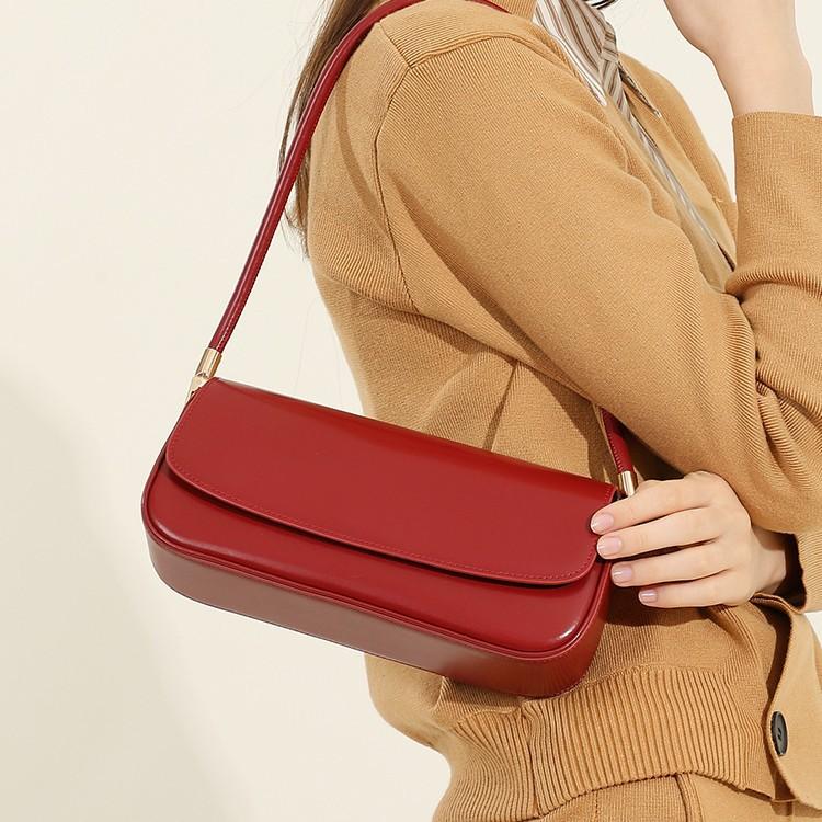 2025 New Genuine Leather Women's Bag, Saddle Bag, Commuting Underarm Bag, Niche Design, Popular Women's Handbag, Shoulder Bag