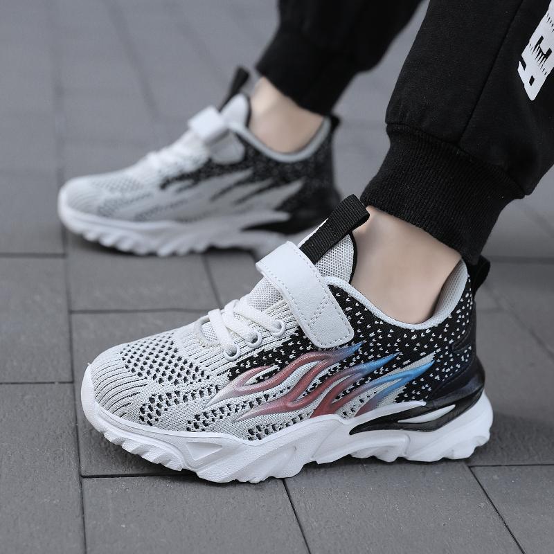 Dětské létající tkané duté prodyšné sportovní běžecké boty venkovní plamen dětské boty