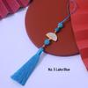 Ancient Style White Tassel Fan Pendant for Hanfu/Qipao Lapel or Phone