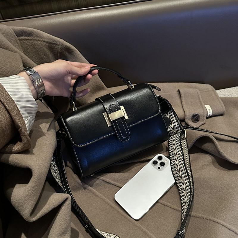 Ekte skinn, liten firkantet veske for kvinner, vår/sommer, første lag kuskinn mote matchende messenger-veske Skulder-crossbody-veske