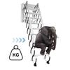 Wall-Mounted 12 Steps 2 Safe Handrail Folding Attic Ladder Durable Black White Anti-Slip for Attics/Garages/Roofs for Home Indoo