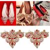 2Pcs Rhinestone Appliques, Sparkling Crystal Embroidery Patches for Clothes Bag Pants Shoes Clothing Decoration(08 Red)