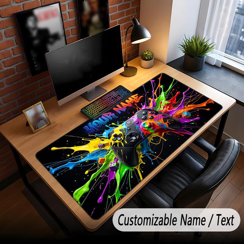 Game Controller Theme Custom Mouse Pad Personalized With Name Text Customized Desk Mat For Office Home Decor