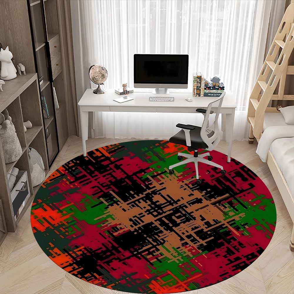 1pc Abstract Pattern Chair Carpet for Office Non Slip, Machine Washable Rug for Office, Room Holiday Decor for Christmas, Birthday Polyester