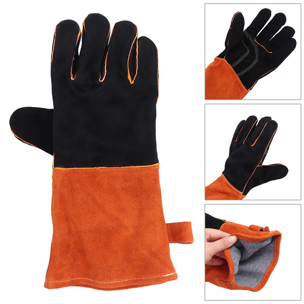 1 Pair Labor Protection Work Safety Glove Anti-Heat Welder Gloves  Welding Gauntlets