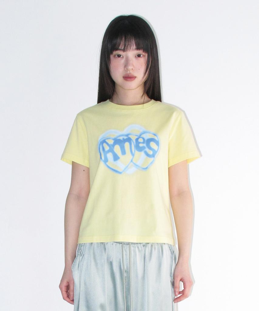 AMES-WORLDWIDE Heart Spray Tee Yellow