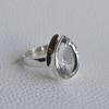 Natural White Topaz Ring, 925 Sterling Silver Ring, Bridesmaid Gift, Teardrop Crystal Ring, Promise Ring, Handmade Ring