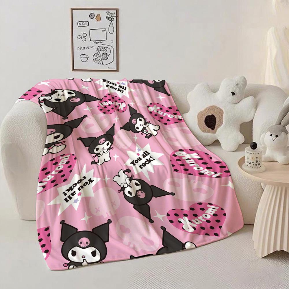 Kawaii K-Kuromi Fluffy Soft Blankets and Throws Nap Blanket for Bed New Year Camping Furry Bedspread the Anime Home Decoration