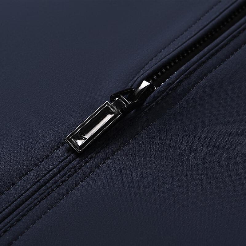 Fengxun Men's Solid Stand Collar Casual Jacket