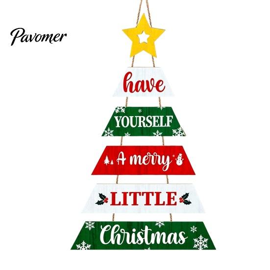 Rustic Christmas Hanging Ornaments Wooden Pendant for Holiday Home Door, Decorative Reusable Xmas Party Supplies Sign Ornament with Hemp Rope
