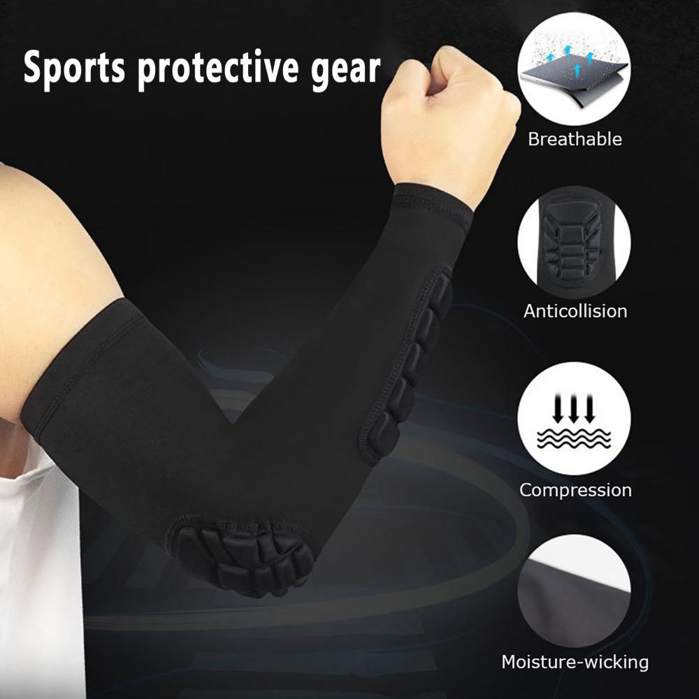 Honeycomb Anti-collision Compression Sports Elbow Pads For Men Women Basketball Volleyball Rugby Elbow Supports Arm Sleeves 1pcs