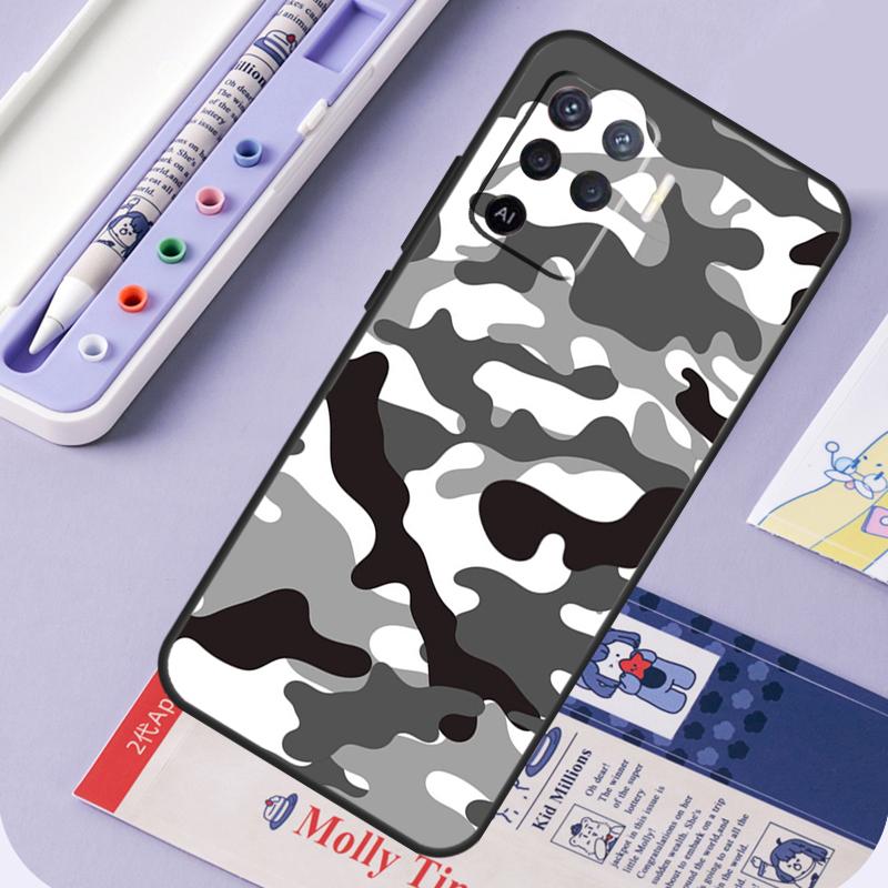 Night Dark Camo Military Camouflage For Oppo A94 A74 A54 A15 A18 A38 A58 A78 A98 A40 A60 A80 A16 A76 A96 A57 A17 A77 A5 Pro Case