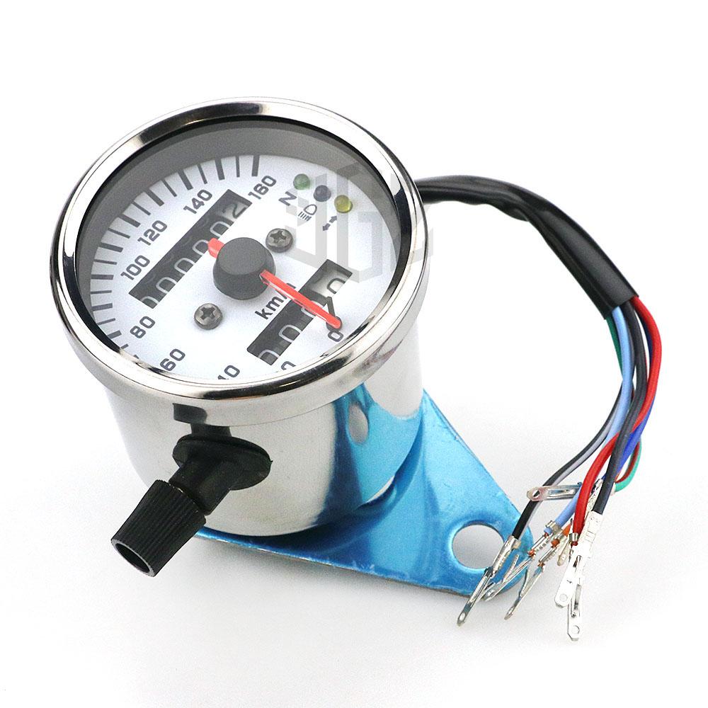 12V Motorcycle Mechanical Double Odometer Tachometer LED Indicator Speedometer Universal For Honda Kawasaki KTM Yamaha Suzuki