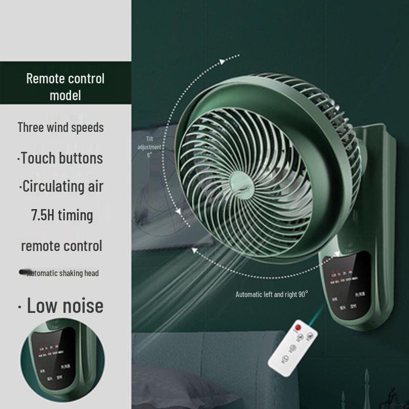 Wall-Mounted Punch-Free Air Circulator Fan for Kitchen & Bathroom