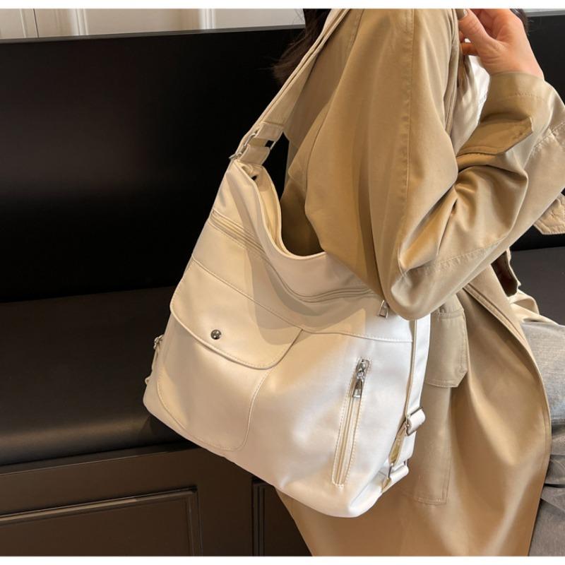 Large Capacity Tote Bag for Women 2025 New Multi-Pocket Single Shoulder Bag Simple and Versatile Commuter Bag for Women