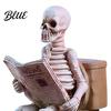 Quirky Gift for Friends Skeleton Sitting on Toilet Resin Figurine Realistic Skull Tabletop Spooky Photography Setting Prop Ornament Creative