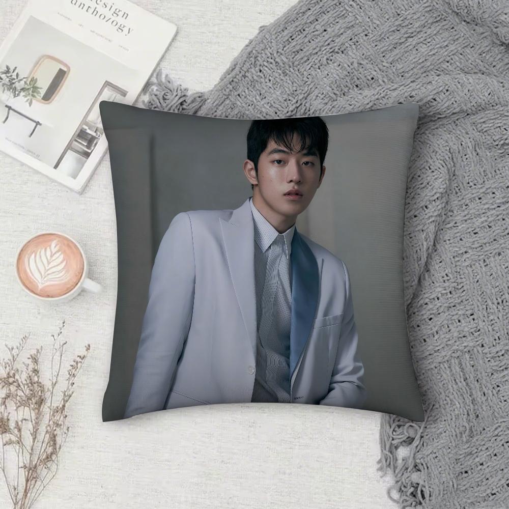 Korea Actor Model J-Joo hyuk Nam Pillow Case Square Double-Sided Printing Short Plush Sofa Cushion Cover Bedside Pillow 12x12Inch