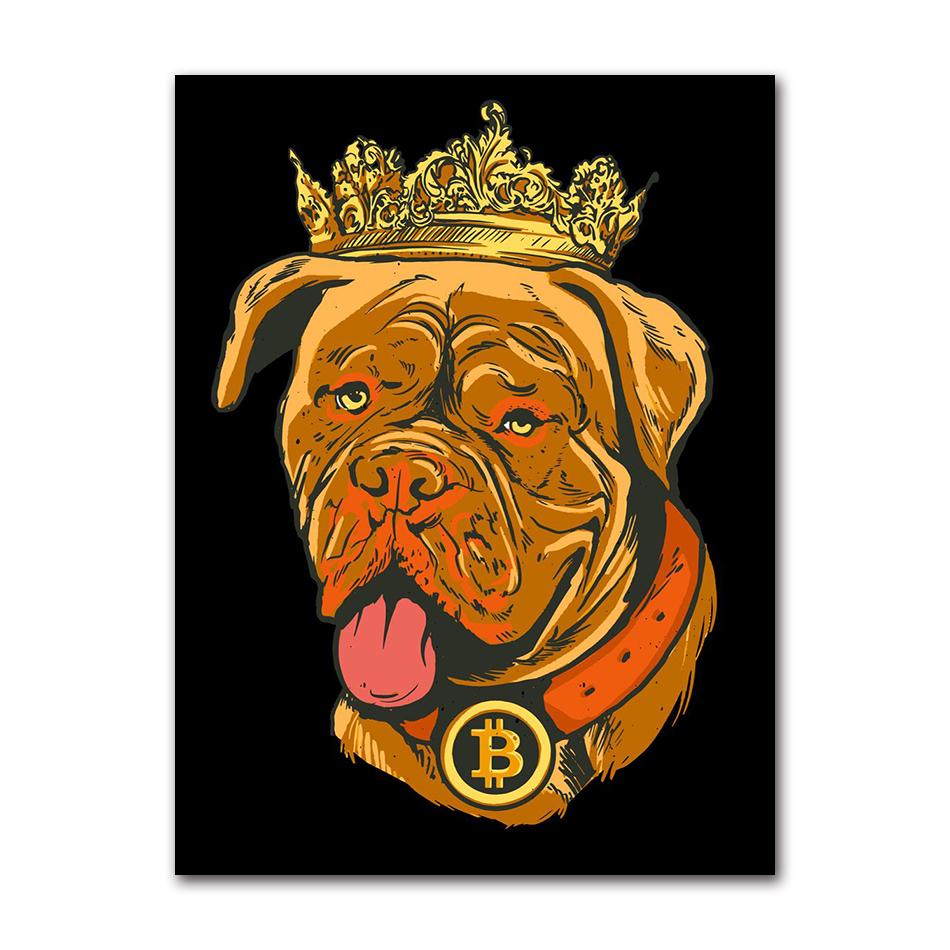 Vintage Abstract Bitcoin Symbol Bitcoin Cryptocurrency Art Poster Canvas Painting Wall Prints Picture for Living Room Home Decor