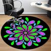 1pc Flower Mandala Chair Carpet for Office, Round Polyester Mat, Indoor Decor for Office, Washable Non-slip Carpet Yy251219087