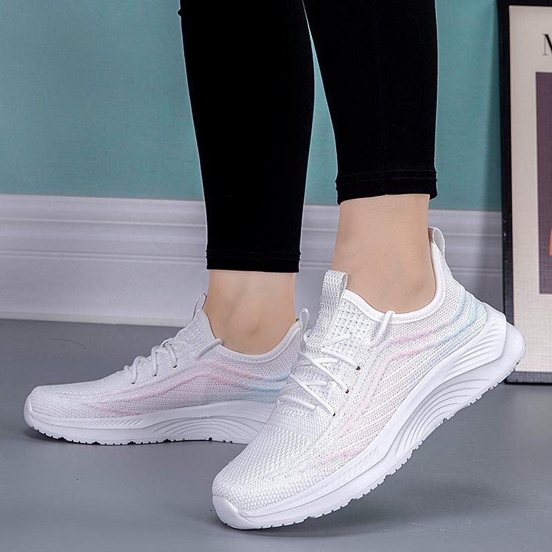 Women Casual Shoes 2025 Hot Sale Breathable Air Mesh Slip-on Female Sock Footwear Outdoor Sneakers Thick Bottom Platforms Big 43