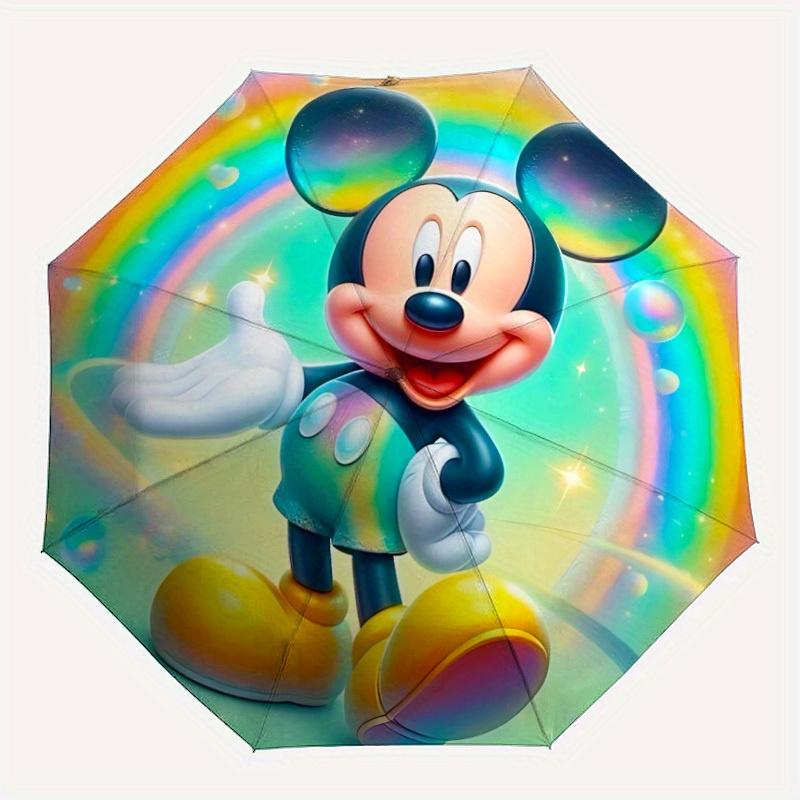 

1pc Mickey Mouse Automatic Opening/closing Umbrella , Foldable Sunshade, Perfect Gift for Friends, Durable Plastic Handle yy250804010