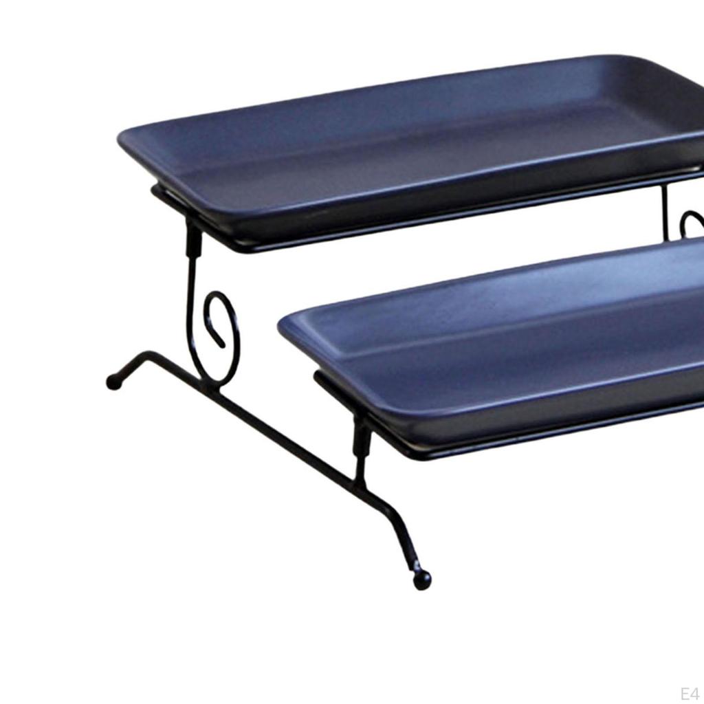 2 Layer Serving Platter Cupcake Cake Stand Detachable Snack Display Tray Holder with Rack Dessert