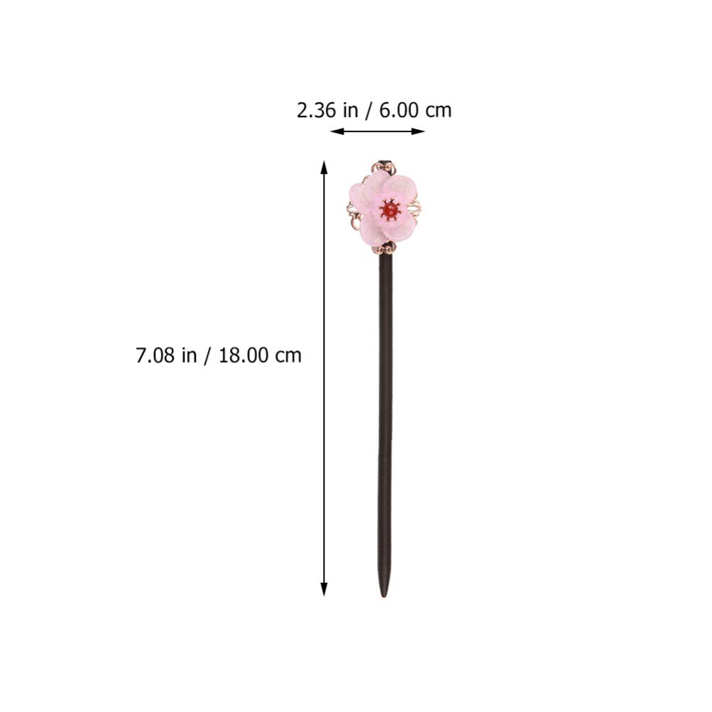 FRCOLOR Wooden Hairpin, Floral Pattern, Single Hairpin, Japanese Style Accessory, Hair Clip, Hair Ornament for Coming-of-Age Ceremony, Kimono,