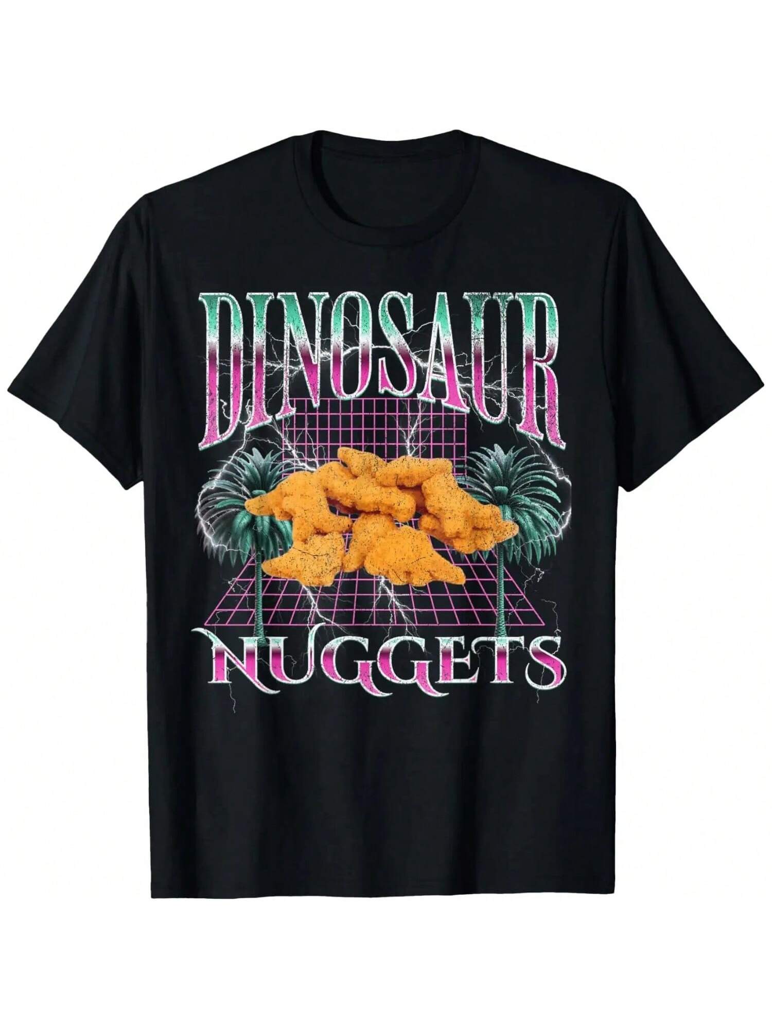 Funny Dinosaur Chicken Nuggets Lover Retro Bootleg 90s T-Shirt S разноцветный