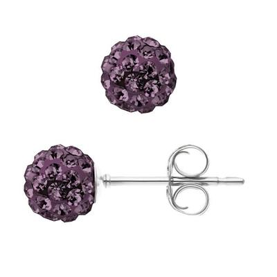 Ohrringe - LOVA LOLA VAN DER KEEN - Lila Kristall - 925 Sterling Silber - Push System