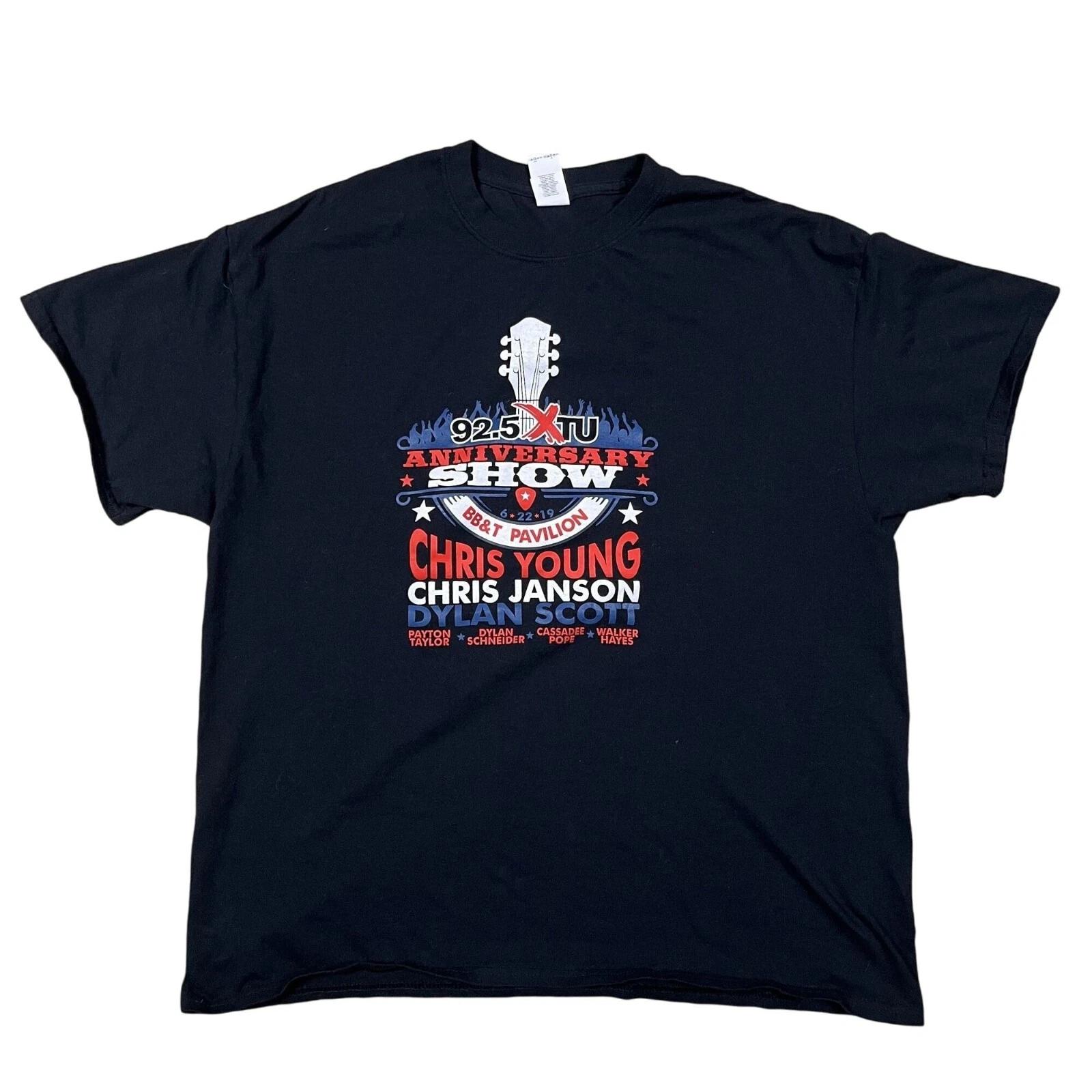 Chris Young Chris Jansen Dylan Scott Black Music Festival T-Shirt Size XL L