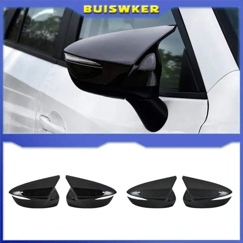 2PCS Black Mirror Cover Cap For Mazda CX-3 16-19 CX-5 2015 2016 Auto Wing Door Side Mirror Shell Housing Lid Outside Rearview