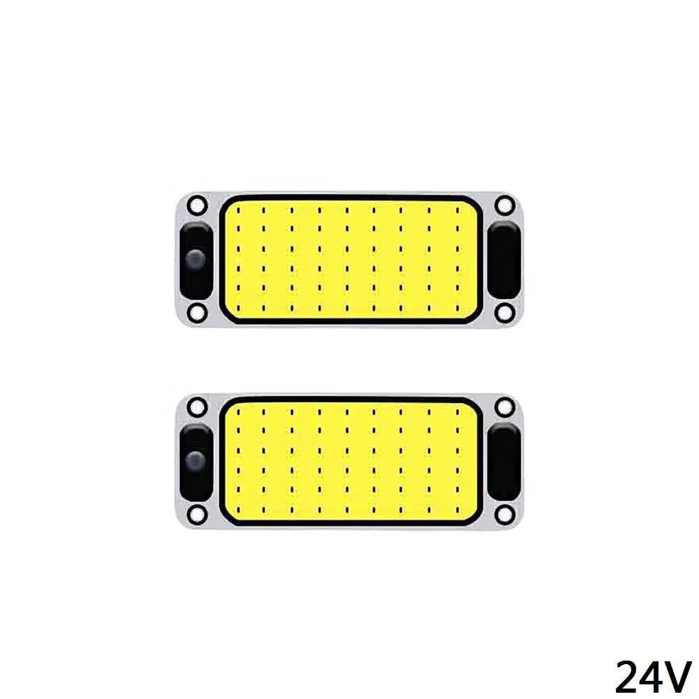 2pcs White Cob 108 SMD Led 12v 24v Panel Dome Lamp Auto Car Interior Reading Plate Light Roof Ceiling Interior Wired Lamp