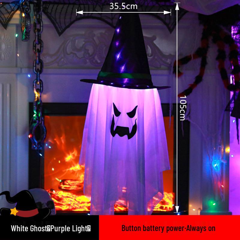 Halloween Ghost & Pumpkin Light Pendant: Luminous Ornaments for Haunted House & Party Decor
