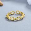 Versatile European-American Style 4MM Silver-Plated Cross Chain Adjustable Copper Ring