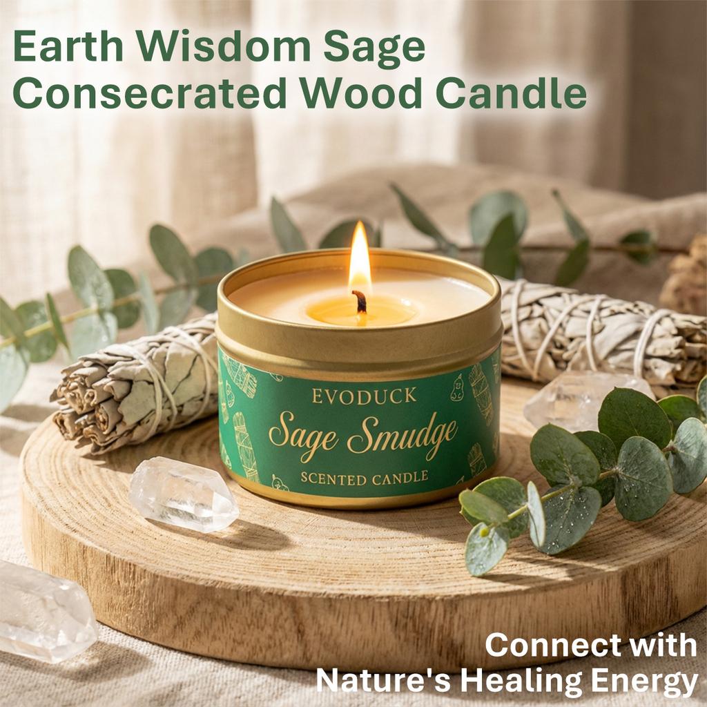 Sage Smudge Scented Candle Premium Sage Smudge Purify Elevate Energy Cleansing Candle for Meditation Winter Gifts Gift For Woman
