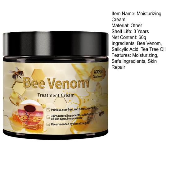 Bee Venom Cilt Onarım Kremi 60g Tüm Cilt Tipleri İçin Nemlendirici Krem Doğal Özler Güvenli İçerikler Cilt Onarım Kremi