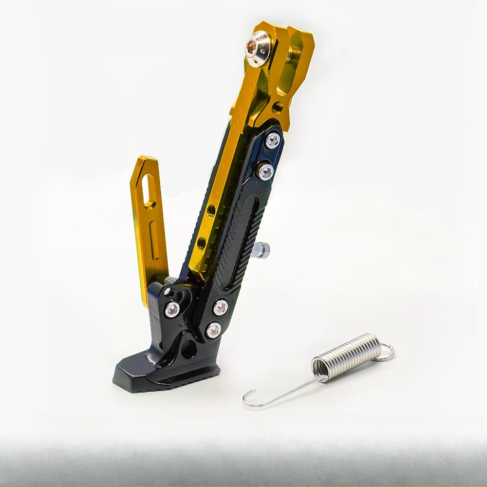 1PC Electric Vehicle Motorcycle Suitable Foot Support Modified Aluminum Alloy Tripod Adjustable Unilateral Bracket Accessories Universal