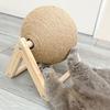 Rotating Cat Scratching Ball Wooden Triangle Base Interactive Puzzle Cat Toy