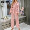 GMXIA Women's Homewear Set Printed Bathrobe Set Autumn Casual Pajamas