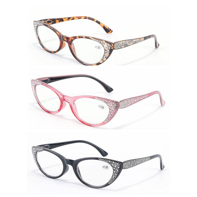 

Очки с анти-синим светом, очки для чтения с бриллиантами «кошачий глаз», женские винтажные очки в винтажной оправе с леопардовым принтом, модные очки для пресбиопии, диоптрии от +1,0 до +3,5 +75 чёрный