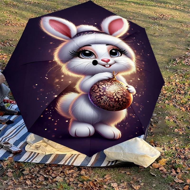 1PC rabbit ornamentAutomatic Open/Close Umbrella with Windproof, 8-Rib Sturdy Canopy, Durable Ribs, Fashionable Design1234A